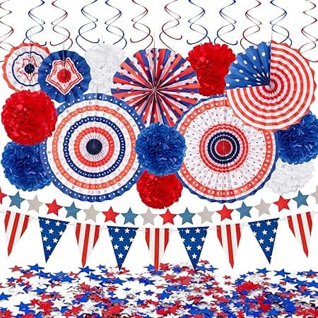 Fourth of July Patriotic Decorations Set
